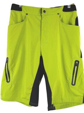 Zoic Ether Cycling Shorts Essential Liner Mens Large Green Black NWT SS-2277